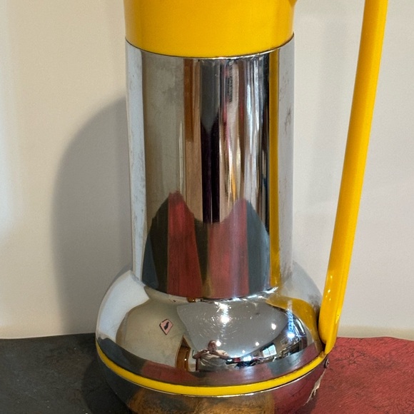 Vintage Studio Nova Japan Yellow Chrome Thermos Hot Cold  12" Tall - Picture 6 of 12